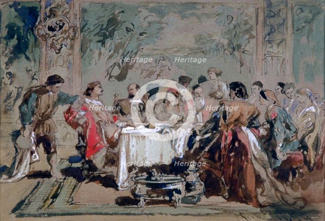 'Banquet at Lucentio's house', 1859. Artist: Sir John Gilbert