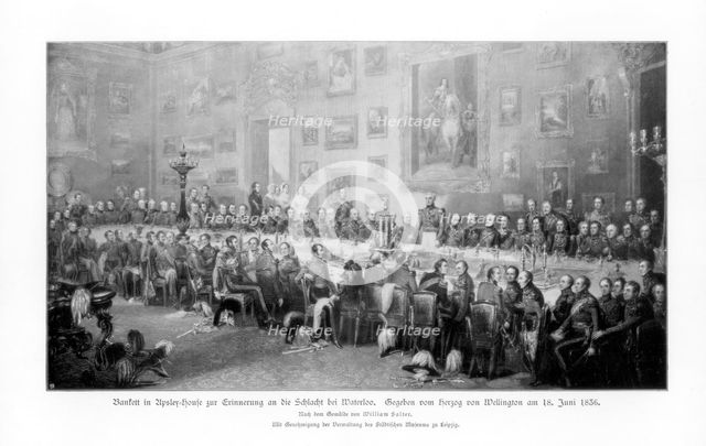 Banquet commemorating the victory at Waterloo, 1836 (1900). Artist: Unknown