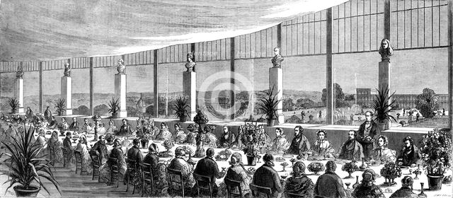 Banquet given at the Crystal Palace by Sir Joseph and Lady Paxton, 1860. Creator: Smyth.