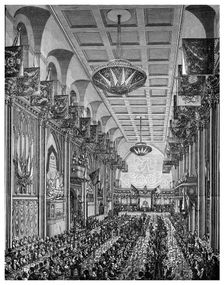 Banquet in the Great Hall for Queen Victoria, Guildhall, City of London, November 1837 (1886)