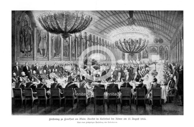 Banquet in the Emperor's Hall, Römer, Frankfurt, (17th August 1863), 1900. Artist: Unknown