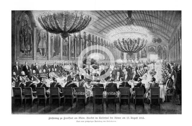 Banquet in the Emperor's Hall, Römer, Frankfurt, (17th August 1863), 1900. Artist: Unknown