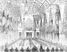 Banquet in the Egyptian Hall, at the Mansion-House, 1850. Creator: Unknown