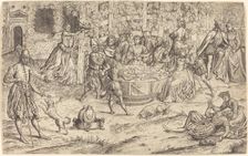 Banquet in the Park of a French Castle, c. 1550. Creator: Master H. S.