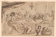 Banquet in Bethany, 1701/1800. Creator: Master with the Mousetrap
