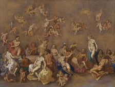 Banquet of the Gods in the Clouds, 1650-1675. Creator: Daniel Vertangen