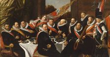Banquet of the Officers of the St George Civic Guard, 1616. Creator: Hals, Frans I (1581-1666)