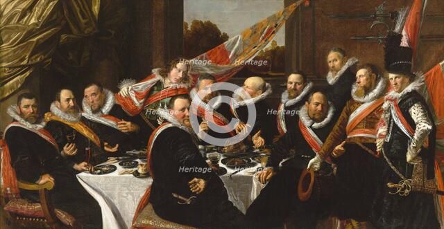 Banquet of the Officers of the St George Civic Guard, 1616. Creator: Hals, Frans I (1581-1666).