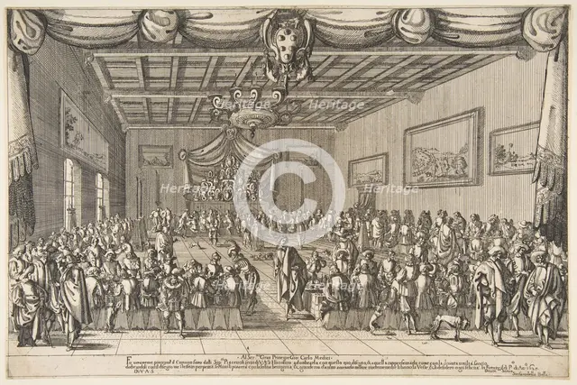 Banquet of the Piacevoli, 1627. Creator: Stefano della Bella.