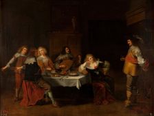 Banquet of courtesans and soldiers, 1630. Creator: Christoffel Jacobsz van der Laemen