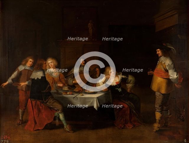 Banquet of courtesans and soldiers, 1630. Creator: Christoffel Jacobsz van der Laemen.