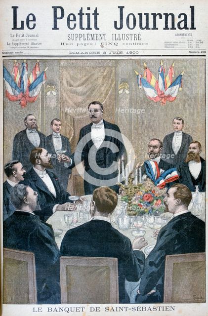 Banquet of french nationalist and Paul Déroulède, Saint-Sebastien, Belgium, 1900. Artist: Oswaldo Tofani