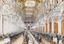 Banquet of Russian naval officers at the Town Hall,1893. Creator: Hoffbauer, Feodor (Fédor) (1839-1922)
