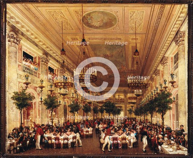 Banquet on the occasion of the marriage of Leopold I of Belgium Princess Louise of Orleans, c1832. Creator: Unknown.