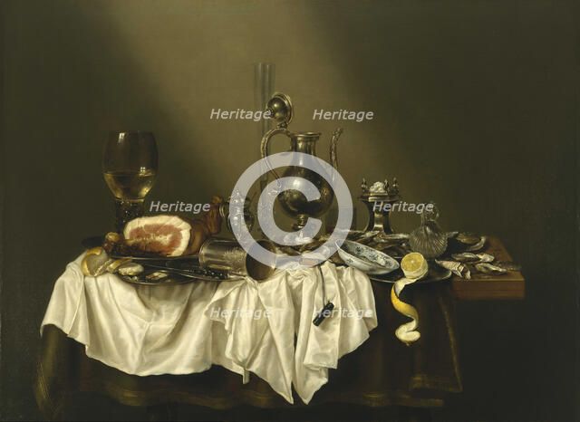 Banquet Piece with Ham, 1656. Artist: Heda, Willem Claesz (1594-1680)