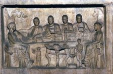 Banquet scene on funeral stele from Erdok, Turkey, Hellinistic period, c323 BC-31BC