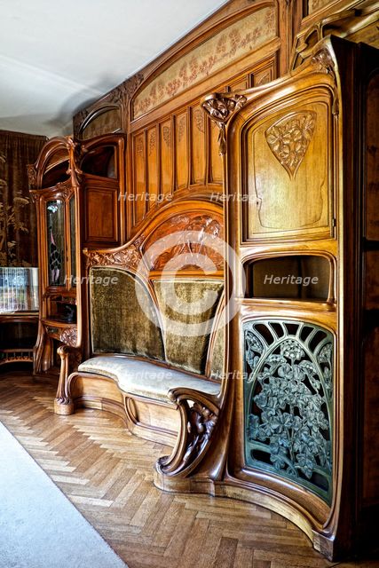 Banquette bibliotheque au mineur, 1902, (c2014-2017). Artist: Alan John Ainsworth.