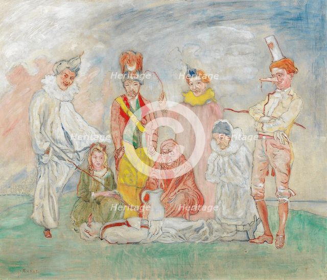 Baptême de masques (Baptism of masks), 1925-1930. Creator: Ensor, James (1860-1949).