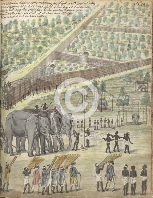 'Baptizing' an elephant, 1785. Creator: Jan Brandes.