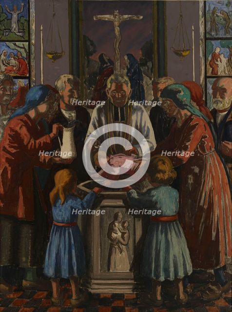 Baptism, 1925. Creator: Juho Rissanen.