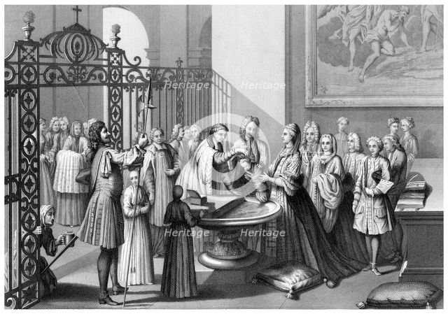 'Baptism According to the Church of Rome'.Artist: Andrew Thomas