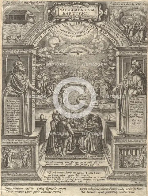Baptism, from the series The Seven Sacraments, 1576., 1576. Creator: Philip Galle.