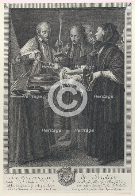Baptism, from "The Seven Sacraments", ca. 1765. Creator: Lorenzo Zucchi.