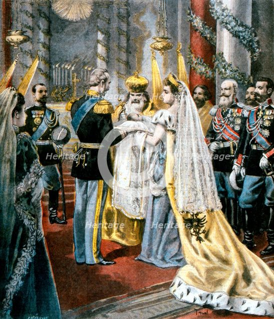 Baptism of the Grand Duchess Tatiana, daughter of Nicholas II of Russia, 1897. Artist: Unknown