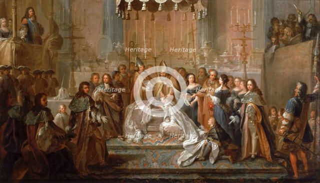 Baptism of the Dauphin Louis, son of Louis XIV, celebrated in the  Saint-Germain-en-Laye, March 24,  Artist: Christophe, Joseph (1662-1748)