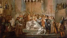 Baptism of the Dauphin Louis, son of Louis XIV, celebrated in the Saint-Germain-en-Laye, March 24, Artist: Christophe, Joseph (1662-1748)