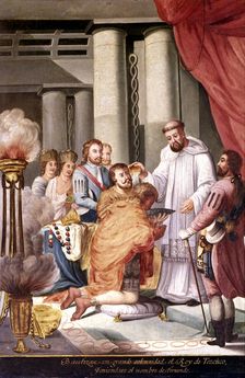 Baptism of the King of Texcoco in the presence of Hernán Cortés series of Paintings Conquest of…
