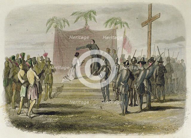 Baptism of the King of the island of Cebu and another five hundred Indians, by the expedition of …