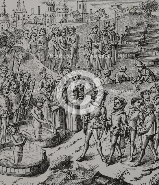 Baptism of the Saxons by Charlemagne, 15th century, (1877).  Creator: Unknown.