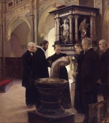 Baptism of a child, 1893. Creator: Knud Larsen