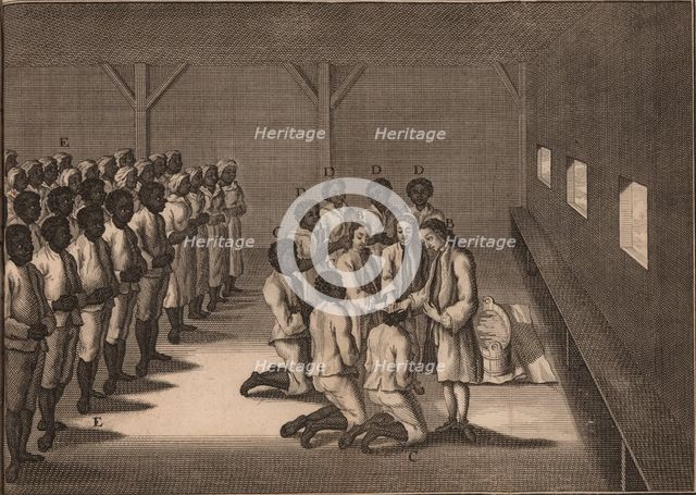 Baptism of black slaves, 1757. Creator: Anonymous.