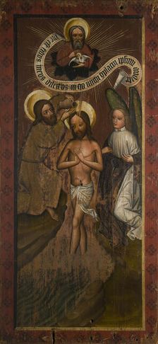 Baptism of Christ. Altar Retable Wing (?) from Chelmiec, between 1440-1465. Creator: Unknown