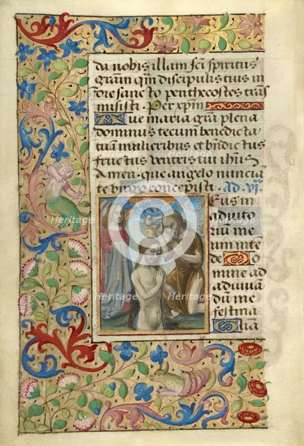 Baptism of Christ; Poncher Hours, about 1500. Creator: Master of Cardinal Bourbon.