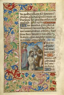 Baptism of Christ; Poncher Hours, about 1500. Creator: Master of Cardinal Bourbon