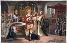 Baptism of Clovis, 496 AD, (19th century)