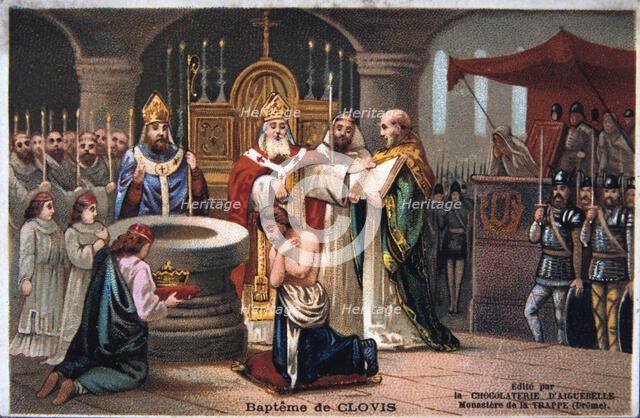 Baptism of Clovis, 496 AD, (19th century). Artist: Unknown