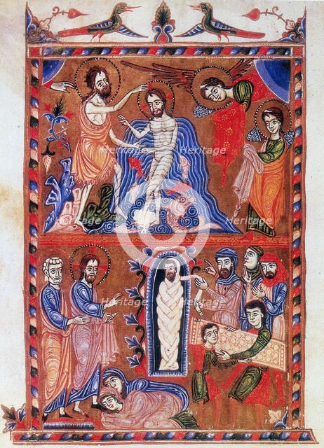 'Baptism of Jesus and the Raising of Lazarus', 1336. Artist: Sargis Pidsak