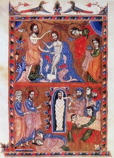 Baptism of Jesus and the Raising of Lazarus 1336. Artist: Sargis Pidsak