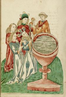 Baptism of King Avenir; Barlaam und Josaphat, 1469. Creators: Hans Schilling, Diebolt Lauber
