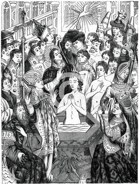 'Baptism of King Clovis', Rheims, (1870). Artist: Unknown