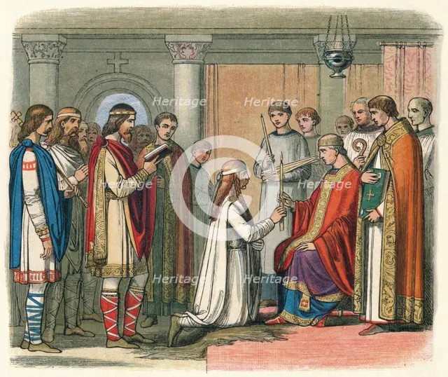 'Baptism of King Guthorm', 878 (1864). Artist: James William Edmund Doyle.
