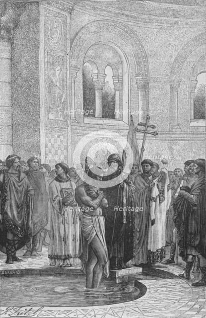 'Baptism of Rollo the Pirate Chief', 1909. Artist: Unknown.