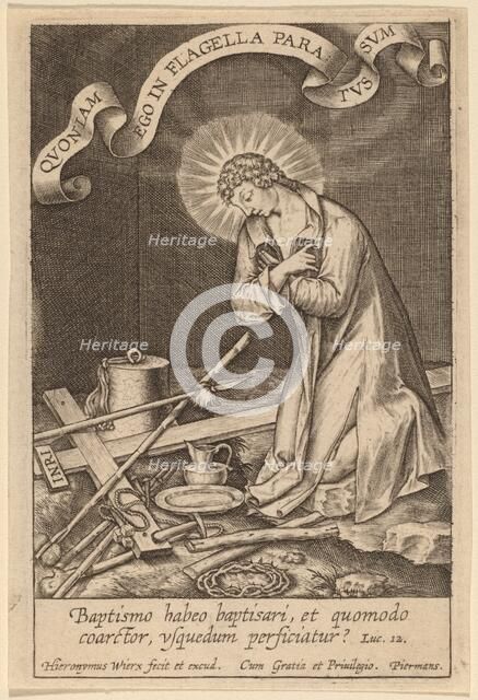 Baptismo habeo baptisari .... Creator: Hieronymous Wierix.