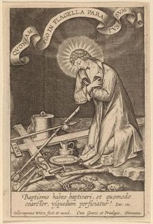 Baptismo habeo baptisari .... Creator: Hieronymous Wierix