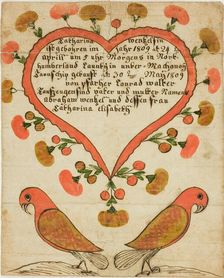 Baptismal Certificate of Catharina Wentzelsin, April 24, 1809. Creator: Unknown