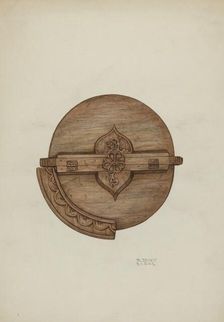 Baptismal Font, Cover, c. 1939. Creators: Ruth Buker, Raymond E. Noble